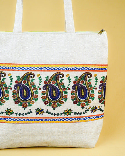 Printed Jute Bag - 13x11 inch - WBG1994