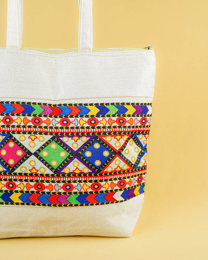 Printed Jute Bag - 13x11 inch - WBG1994