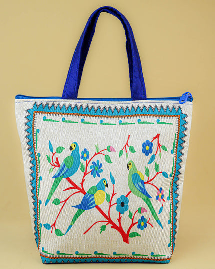 Handbag with Peacock Design - 9 inch - WBG1996