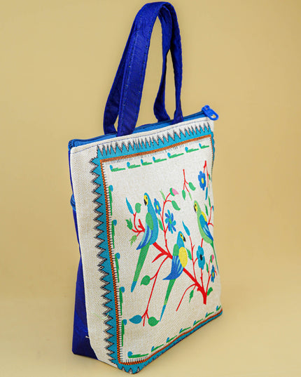 Handbag with Peacock Design - 9 inch - WBG1996