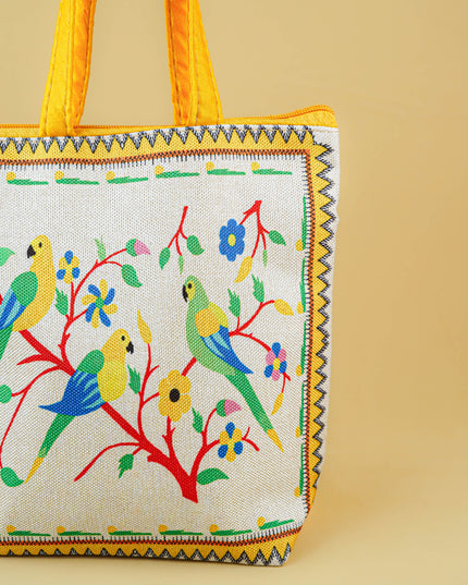 Handbag with Peacock Design - 9 inch - WBG1996