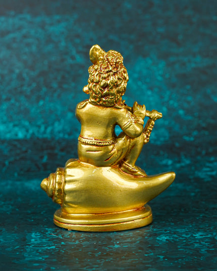 Polyresin Krishna with Shell Idol - 5 inch - WBG1997