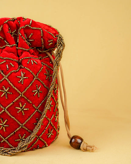 Potli Bag with Chamki Work - 8 inch - WBG2008
