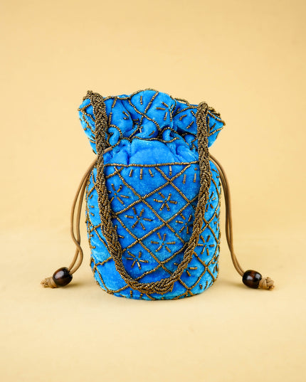 Potli Bag with Chamki Work - 8 inch - WBG2008