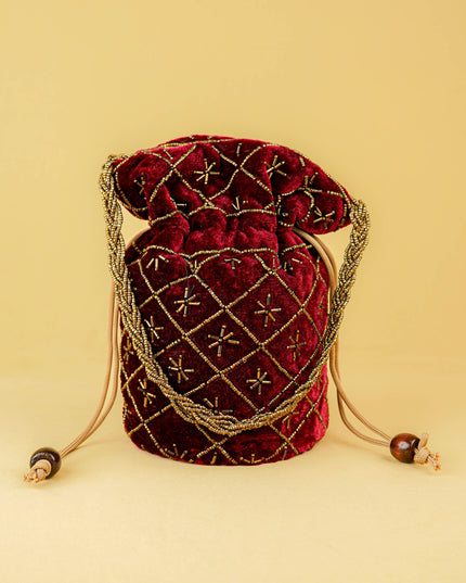 Potli Bag with Chamki Work - 8 inch - WBG2008
