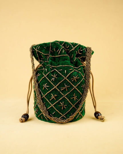 Potli Bag with Chamki Work - 8 inch - WBG2008