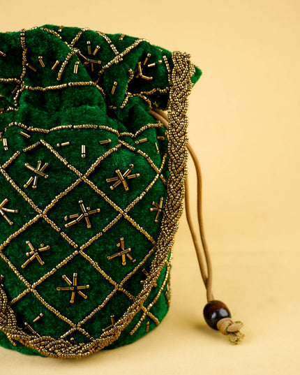 Potli Bag with Chamki Work - 8 inch - WBG2008
