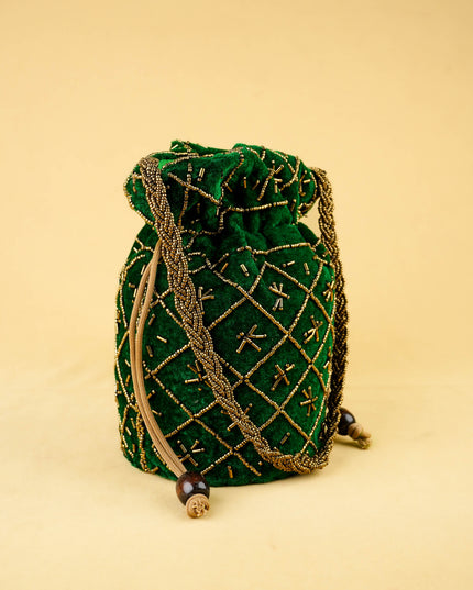 Potli Bag with Chamki Work - 8 inch - WBG2008