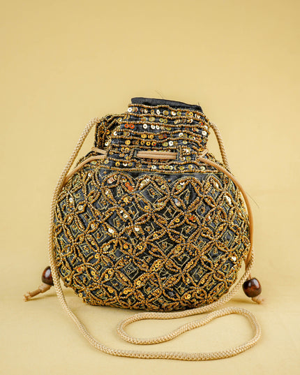 Potli Bag with Chamki Work - 8 inch - WBG2015