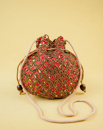 Potli Bag with Chamki Work - 8 inch - WBG2015