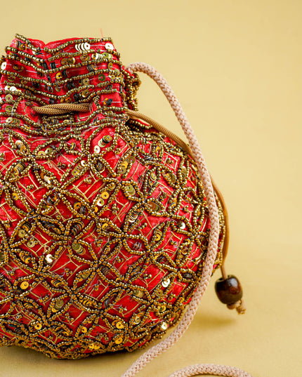 Potli Bag with Chamki Work - 8 inch - WBG2015