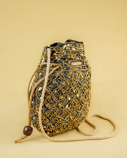 Potli Bag with Chamki Work - 8 inch - WBG2015