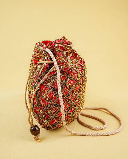 Potli Bag with Chamki Work - 8 inch - WBG2015