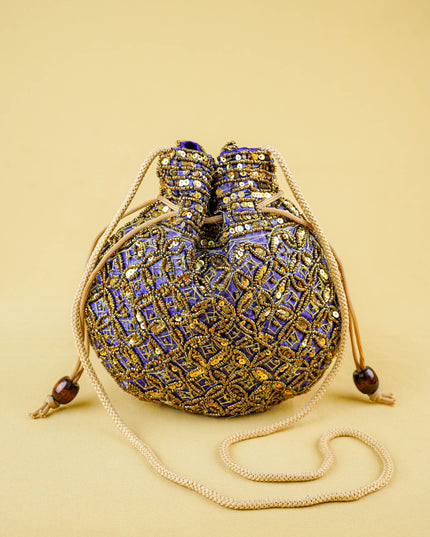 Potli Bag with Chamki Work - 8 inch - WBG2015