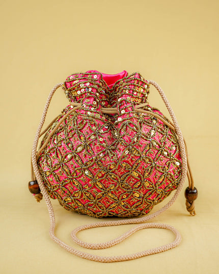 Potli Bag with Chamki Work - 8 inch - WBG2015