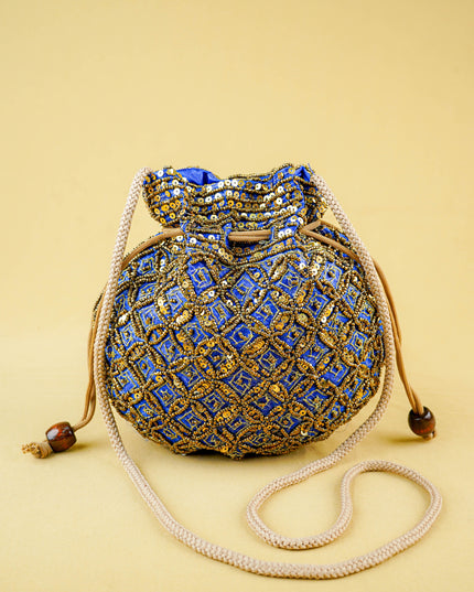 Potli Bag with Chamki Work - 8 inch - WBG2015