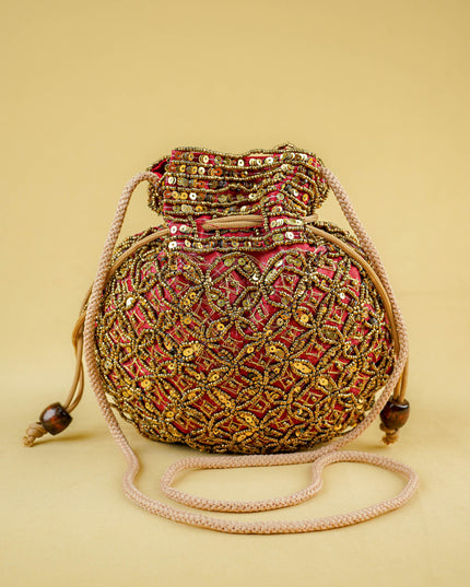 Potli Bag with Chamki Work - 8 inch - WBG2015