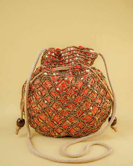Potli Bag with Chamki Work - 8 inch - WBG2015