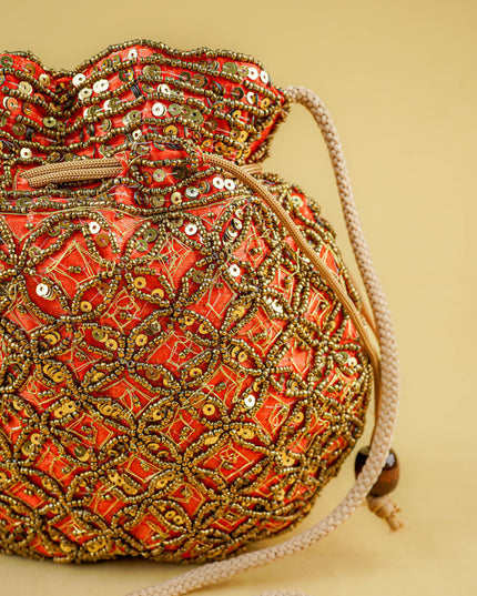 Potli Bag with Chamki Work - 8 inch - WBG2015