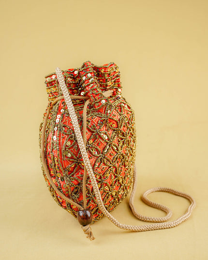 Potli Bag with Chamki Work - 8 inch - WBG2015