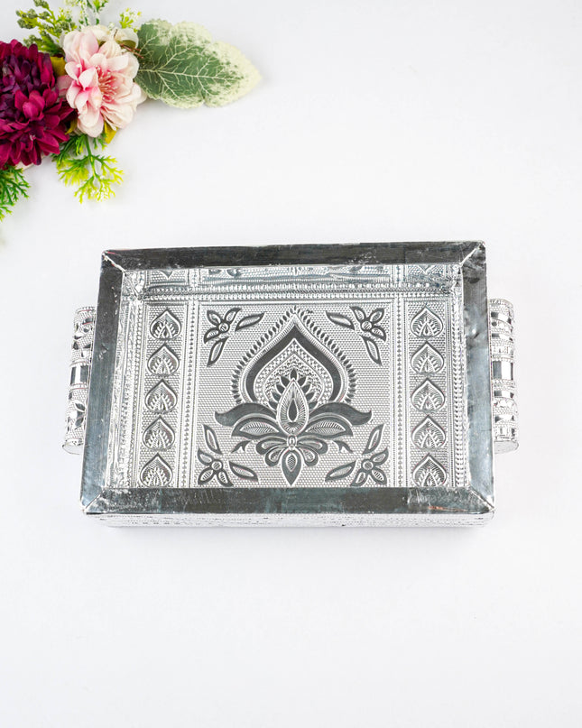 Silver Oxidized Tray - 7 inch - WBG2017