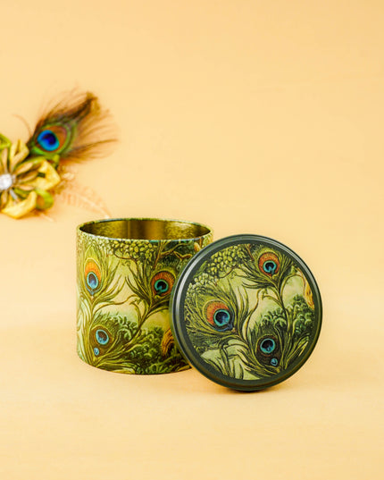 Feather Printed Tin Jar - WBG2019