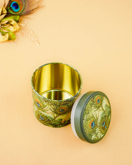 Feather Printed Tin Jar - WBG2019
