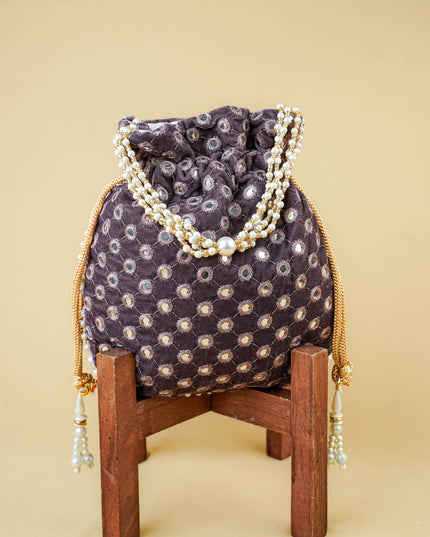 Potli Bag with Mirror Work - 8 inch - WBG2020