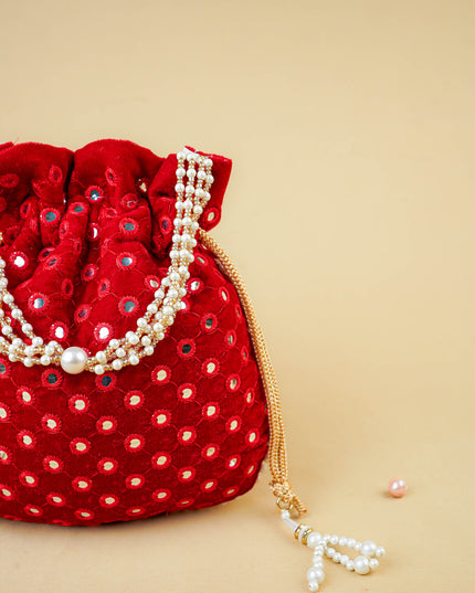 Potli Bag with Mirror Work - 8 inch - WBG2020