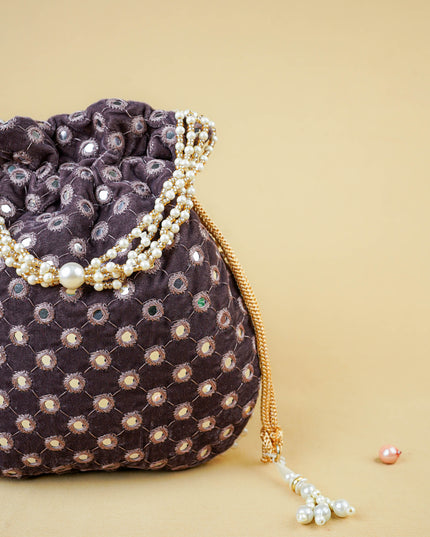 Potli Bag with Mirror Work - 8 inch - WBG2020