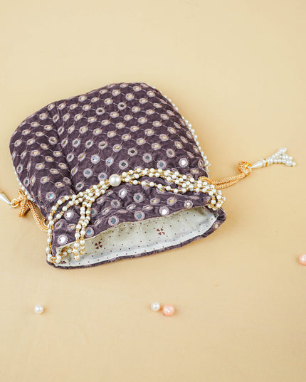 Potli Bag with Mirror Work - 8 inch - WBG2020