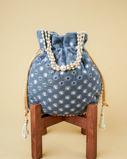 Potli Bag with Mirror Work - 8 inch - WBG2020