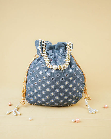Potli Bag with Mirror Work - 8 inch - WBG2020