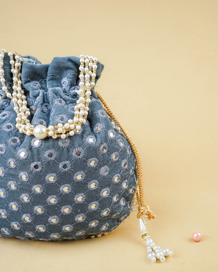 Potli Bag with Mirror Work - 8 inch - WBG2020