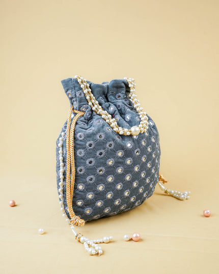 Potli Bag with Mirror Work - 8 inch - WBG2020