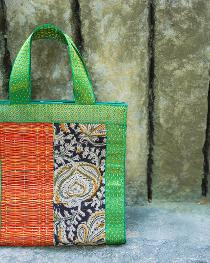 Kalamkari Korai Handbag - 8X8 inch - WBG2021