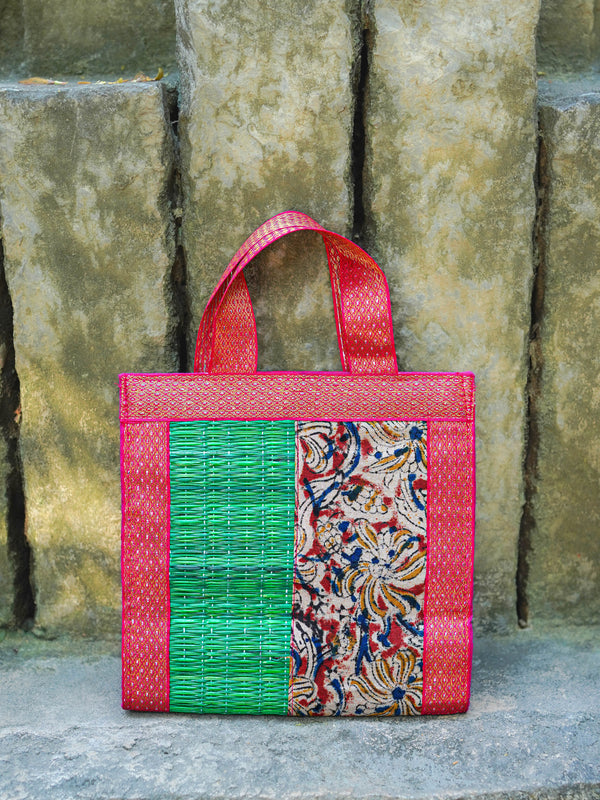 Kalamkari Korai Handbag - 8X8 inch - WBG2021