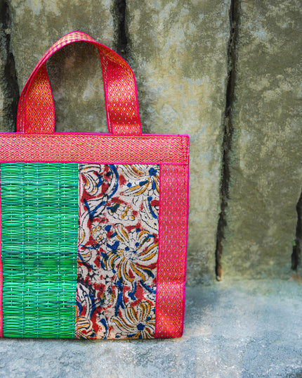 Kalamkari Korai Handbag - 8X8 inch - WBG2021