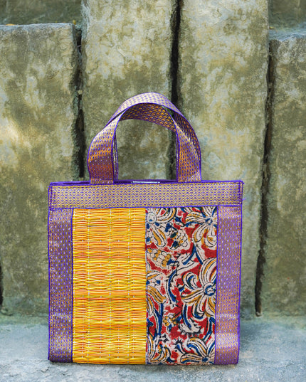 Kalamkari Korai Handbag - 8X8 inch - WBG2021