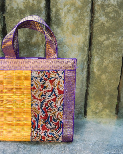 Kalamkari Korai Handbag - 8X8 inch - WBG2021