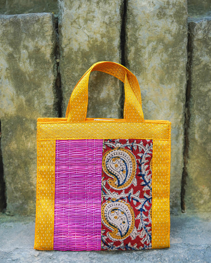Kalamkari Korai Handbag - 8X8 inch - WBG2021
