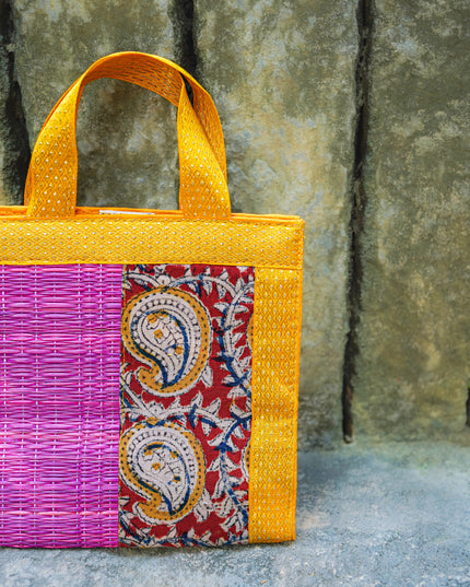 Kalamkari Korai Handbag - 8X8 inch - WBG2021