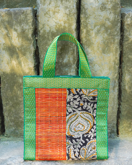 Kalamkari Korai Handbag - 8X8 inch - WBG2021