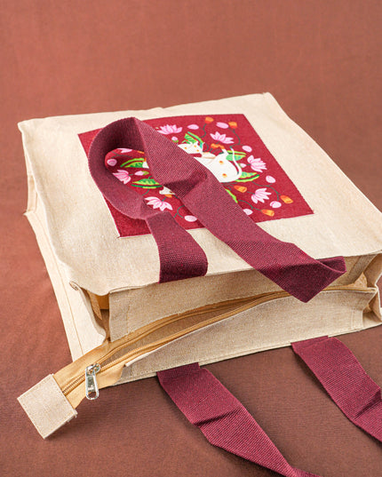 Pichwai Jute Bag - Red - WBG2024-2