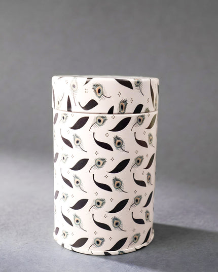 Feather Printed Tin Jar - WBG2032