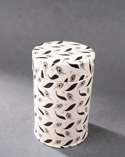 Feather Printed Tin Jar - WBG2032