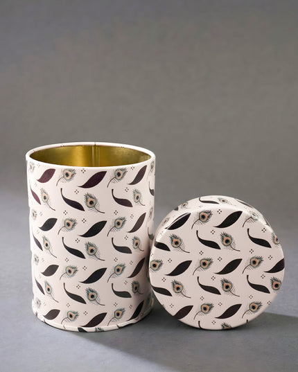 Feather Printed Tin Jar - WBG2032