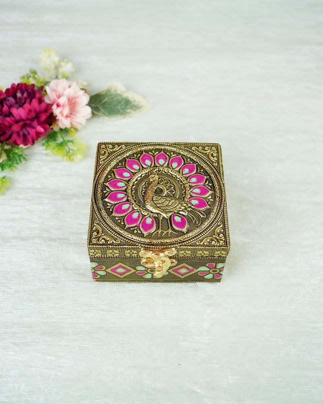 Jewel Box with Peacock Design - 4 inch - WBG2055