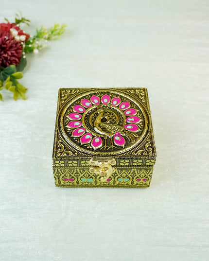 Jewel Box with Peacock Design - 4 inch - WBG2055