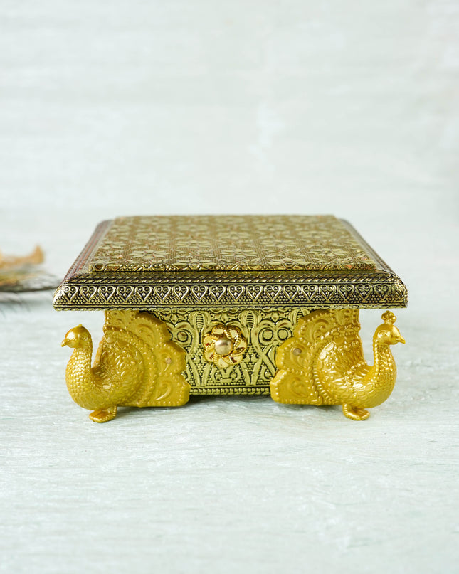 Oxidized Peacock Design Manai with Peacock Leg - 5 inch - WBG2057